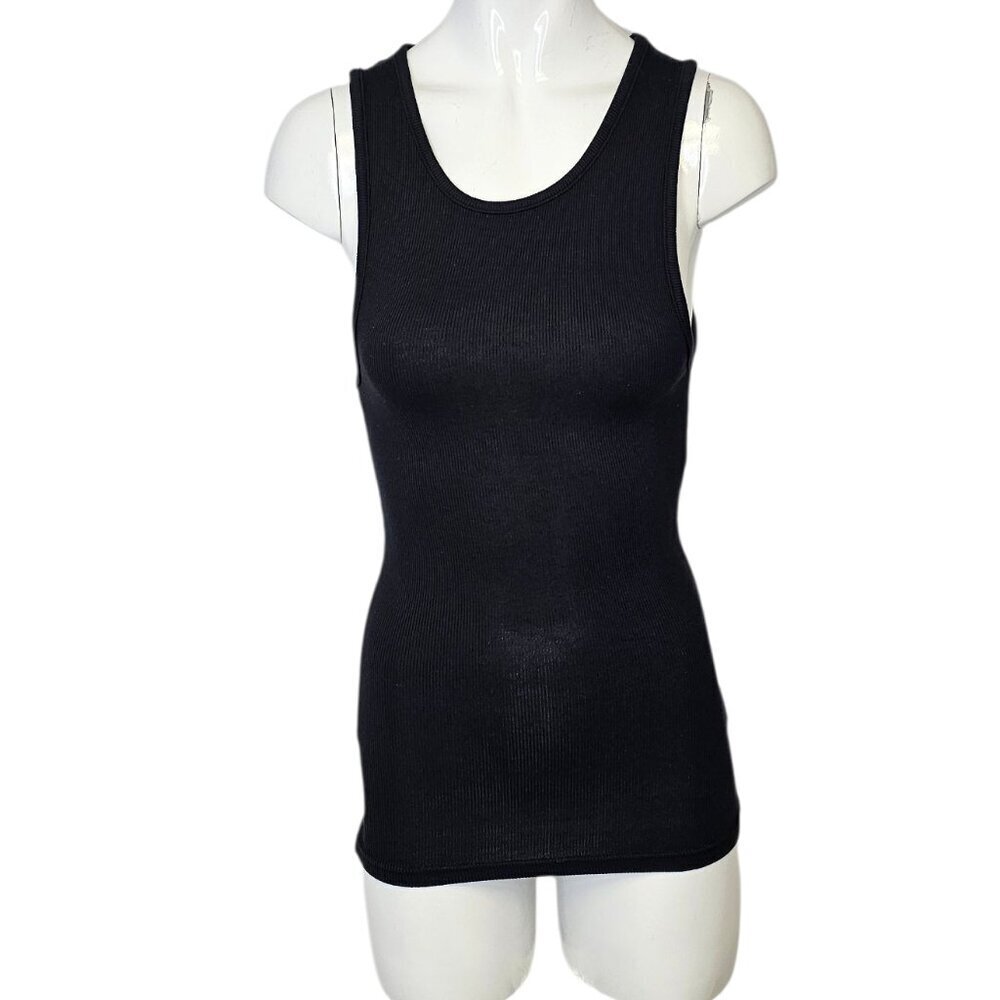 Alphalete Womens Ribbed Stretch Scoop Neck Tank Top, Basic, Size M